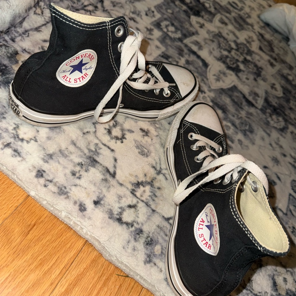 Converse Black and White High-Top Sneakers - Picture 3 of 5
